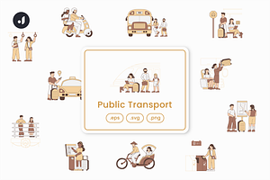 Public Transport Illustration, an Object Graphic by Jump Studio