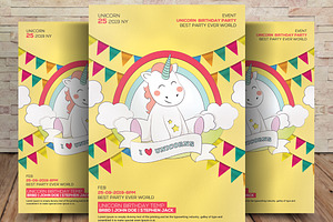 Fairy Unicorn Flyer Poster