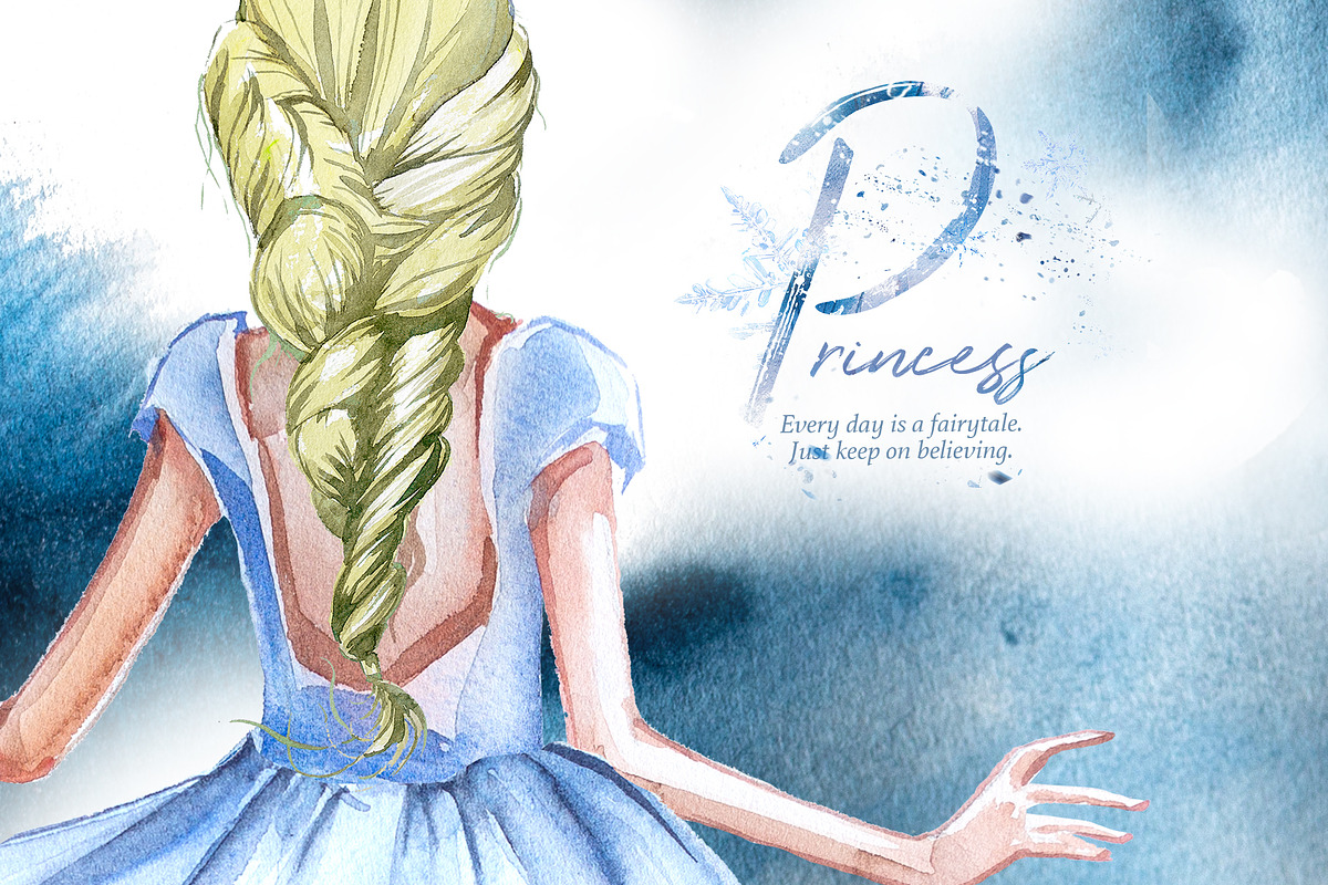 Hand-Painted Princess Clipart, a Decorative Illustration by ArtCreationsDesign (Photo 18 of 21)