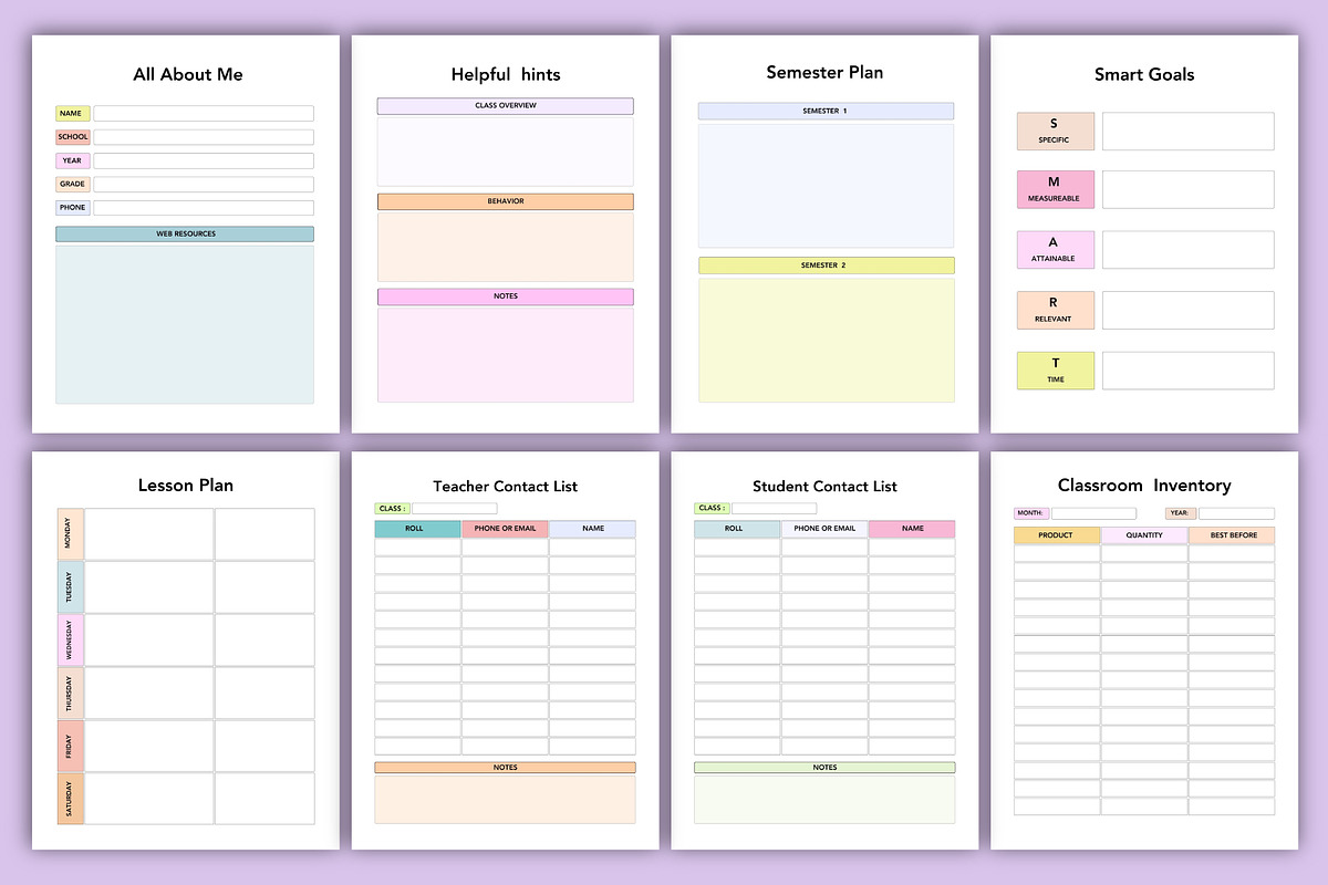 2026 The Teacher Planner, a Stationery Template by Designmela01 (Photo 3 of 6)