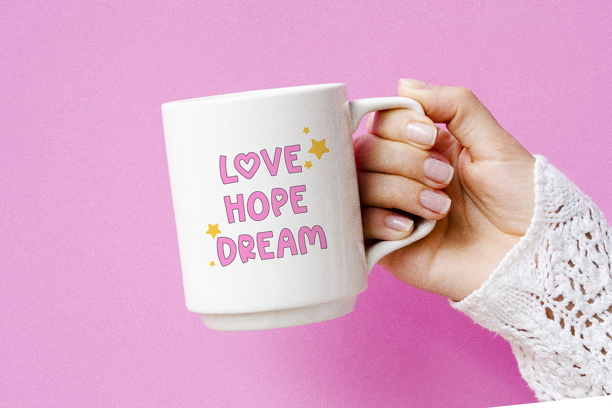Pink Love - All Caps Heart Font, a Sans Serif Font by Kaya Fonts (Photo 14 of 20)