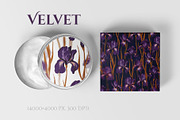 Velvet Irises. Luxury Floral Pattern, a Pattern Graphic by PaperJamLab (Thumbnail 5 of 11)