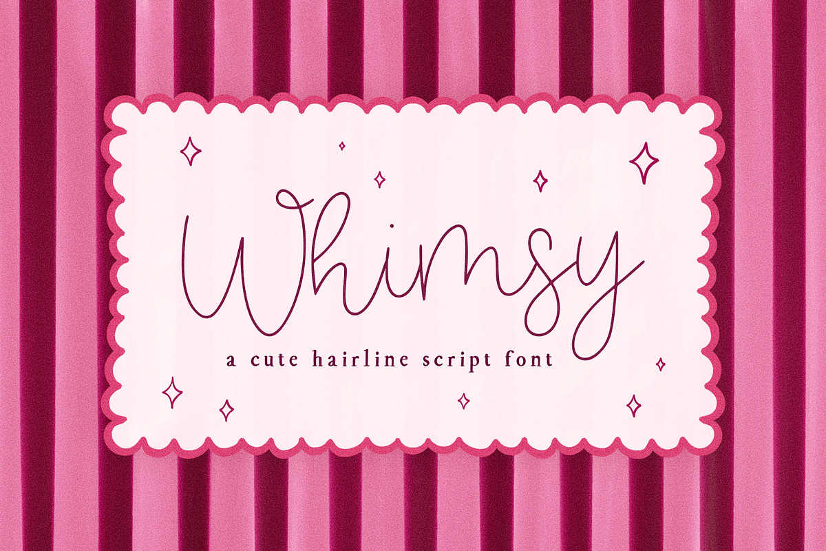 Whimsy Hairline Script Font, a Script Font by The Creative Bix (Photo 1 of 5)