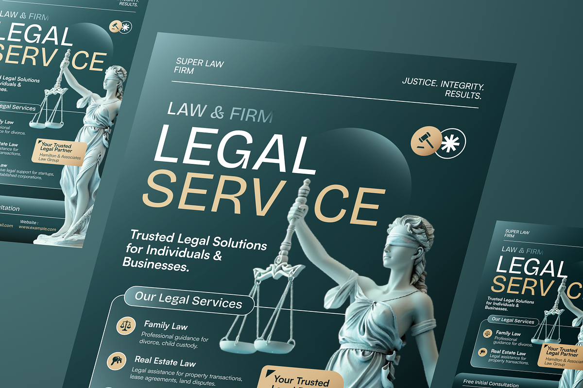 Law Firm and Legal Service Flyer Set, a Flyer Template by Annora Studio (Photo 6 of 6)