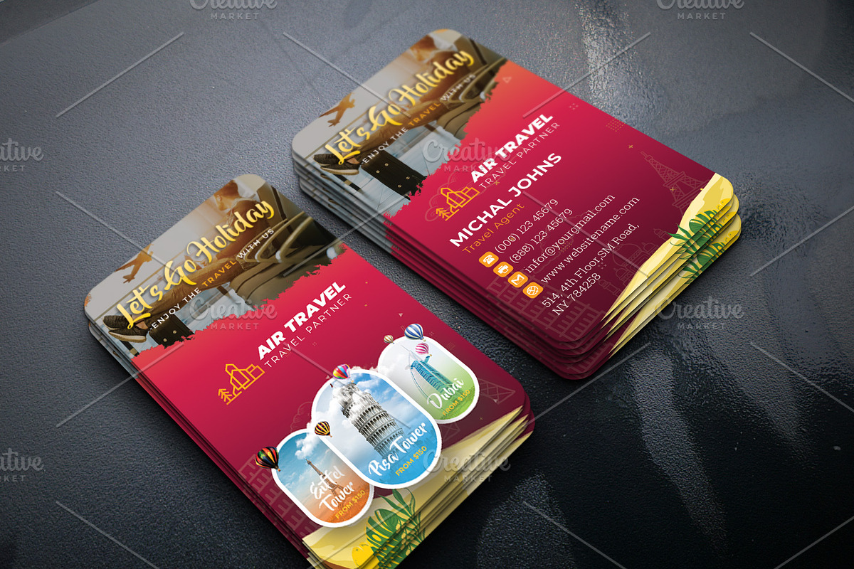 Travel Agency Business Card, a Business Card Template by DesignsLab (Photo 1 of 5)