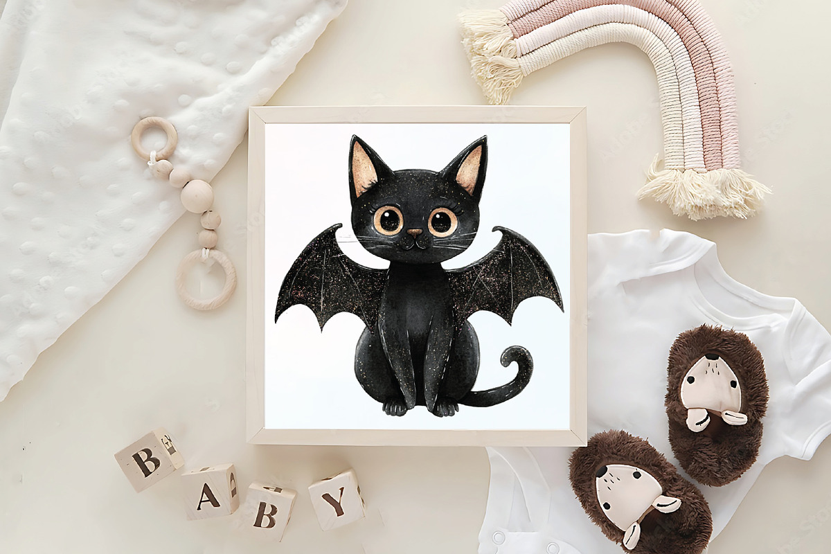 Halloween Whimsical Black Cat PNG, an Illustration by CraftArtStudio (Photo 6 of 6)