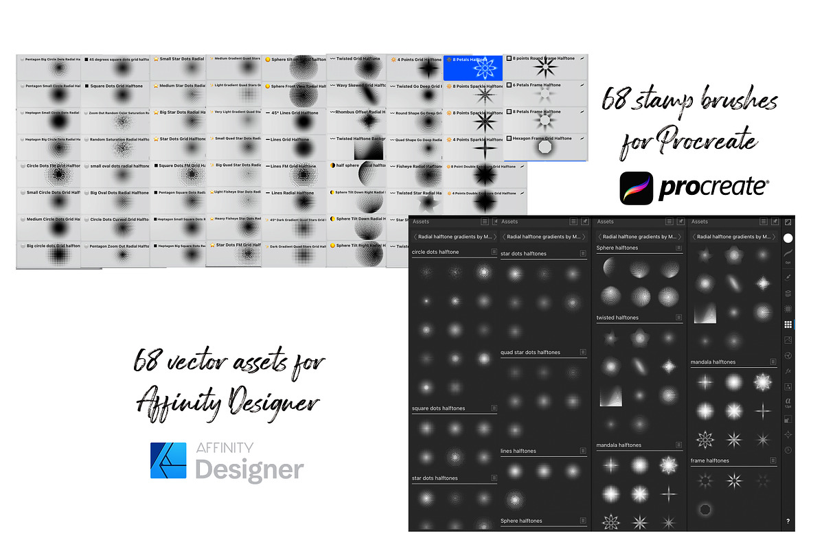 Radial halftone gradients for iPad, a Brush Add-On by Mona Ahmed (Photo 2 of 22)