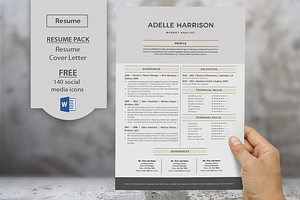 Big Bar Word Resume Cover Letter