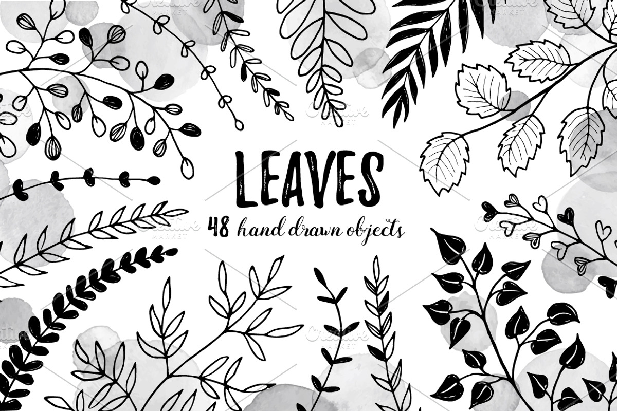 Leaves sketch style set, an Object Graphic by Olly Molly (Photo 1 of 4)