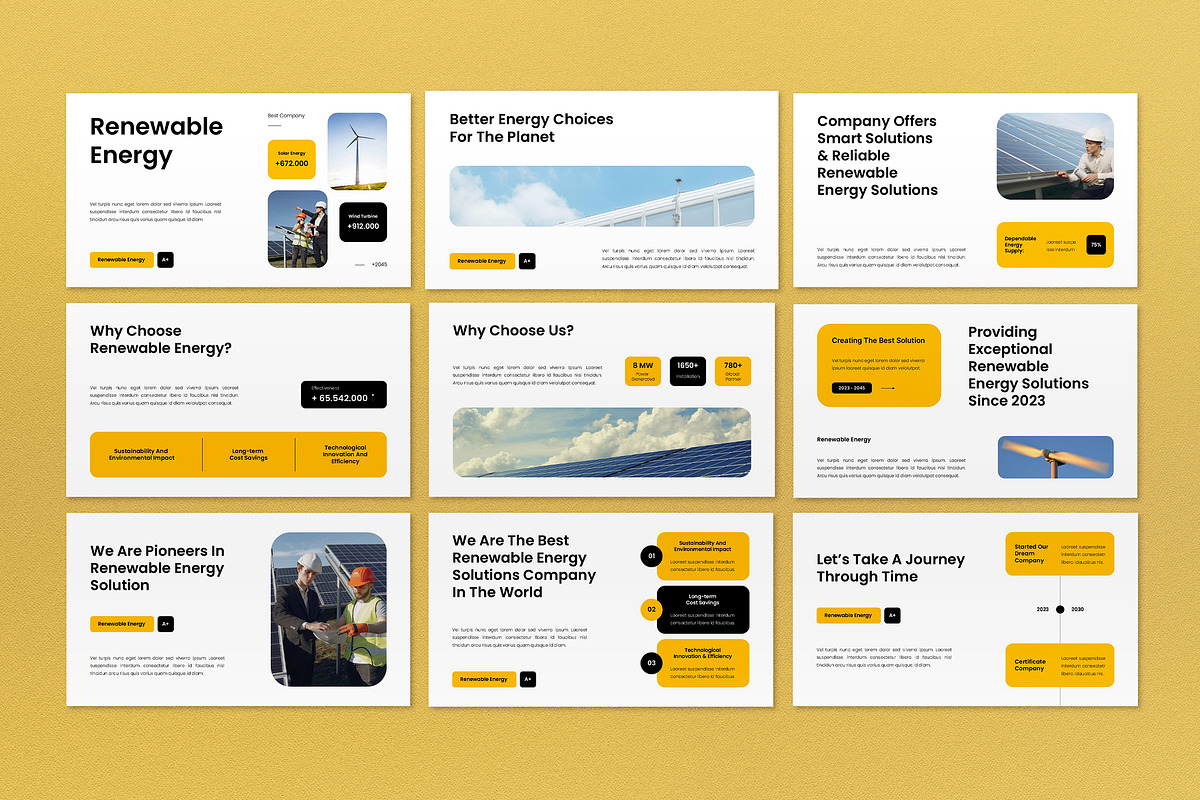 White Modern Renewable Energy PPT, a Presentation Template by graphicook (Photo 3 of 4)