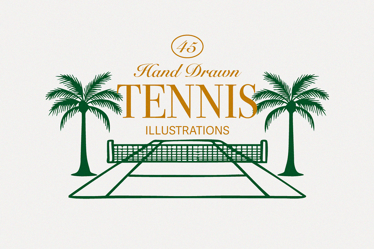 Hand-drawn Tennis Illustrations, an Illustration by cd-design.co (Photo 3 of 7)