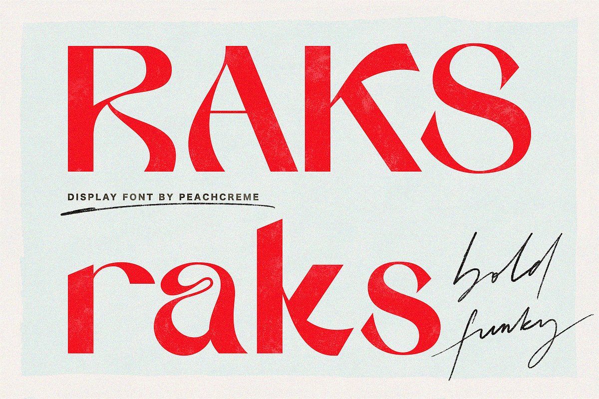 RAKS // MODERN DISPLAY FONT, a Font by PeachCreme (Photo 1 of 10)