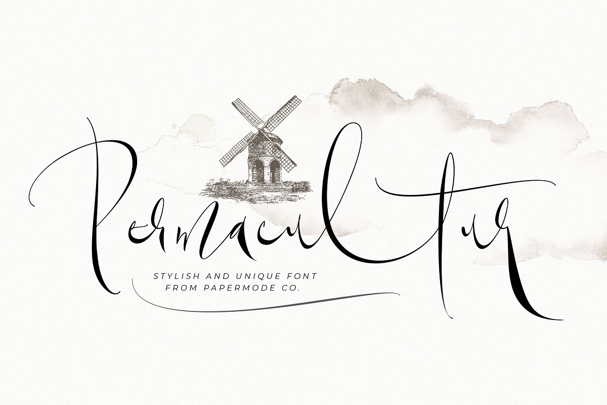 Permacultur, a Script Font by Papermode Co. (Photo 1 of 16)
