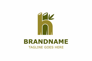 Letter H or HI Bamboo Modern Logo, a Branding & Logo Template by Pray Art Design Studio