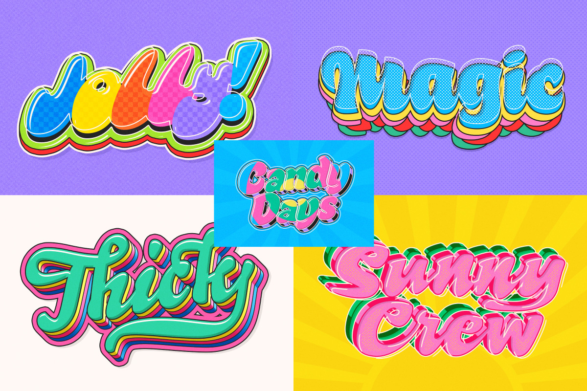 Candy Pop 3D Text Effects, a Brushes & More by Matsero (Photo 4 of 4)
