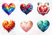 Heart Watercolor Clipart, an Illustration by RobertsArt (Thumbnail 2 of 8)
