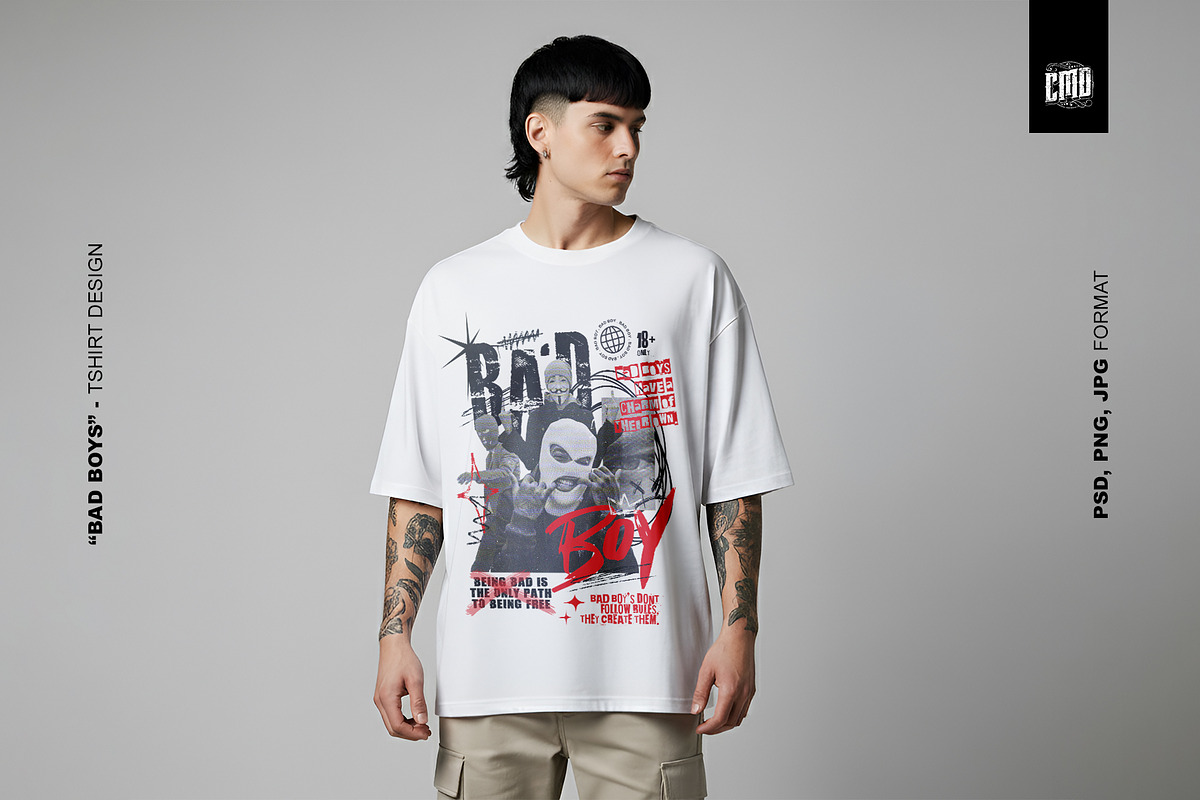 Bad Boys Streetwear T-Shirt Design, an Object Graphic by Cmd Project (Photo 6 of 9)