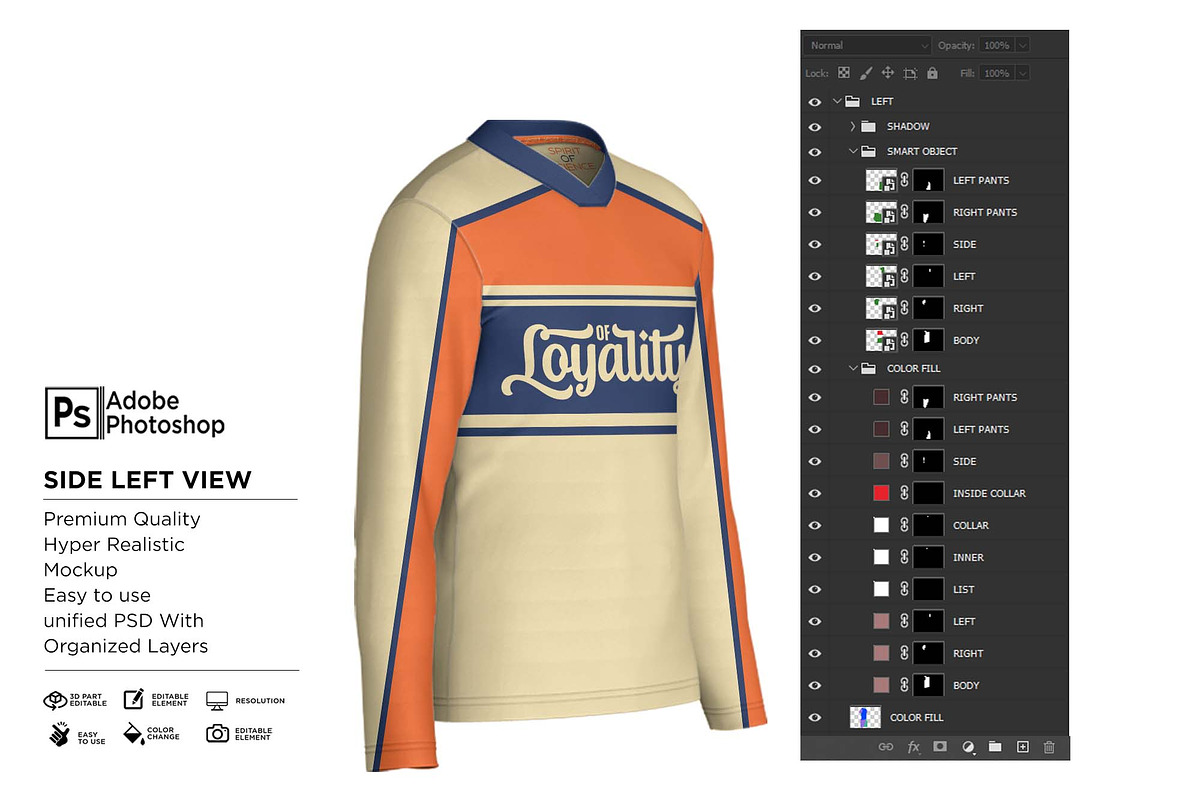 T-Shirt V-Neck Long Sleeve Mockup, a Shirt Mockup by Nanggroe Scripting (Photo 7 of 7)