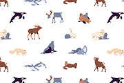 North animals set, seamless patterns, an Animal Illustration by PaperTrident (Thumbnail 4 of 5)