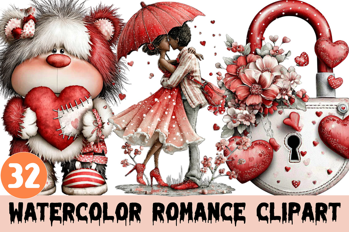 Watercolor Romance Clipart, a Graphic by CitraGraphics (Photo 1 of 4)