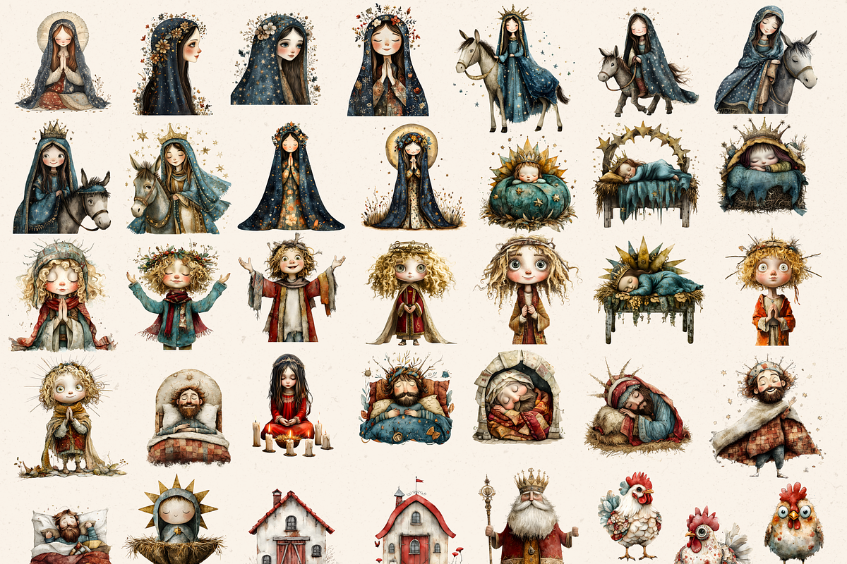 BIBLICAL ADVENT STORY MEGA CLIPART, a Person Illustration by Daring Digies (Photo 5 of 10)