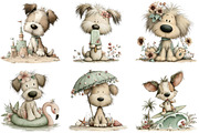Whimsical Summer Dog Clipart, an Animal Illustration by Black Bird Studio (Thumbnail 6 of 6)