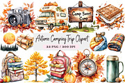 Autumn Camping Trip Clipart, an Illustration by DreamArtGraphic (Thumbnail 1 of 4)