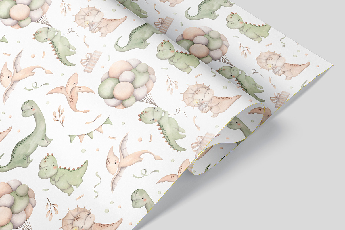 Dinosaur party, an Animal Illustration by NellyaEgorova (Photo 8 of 10)