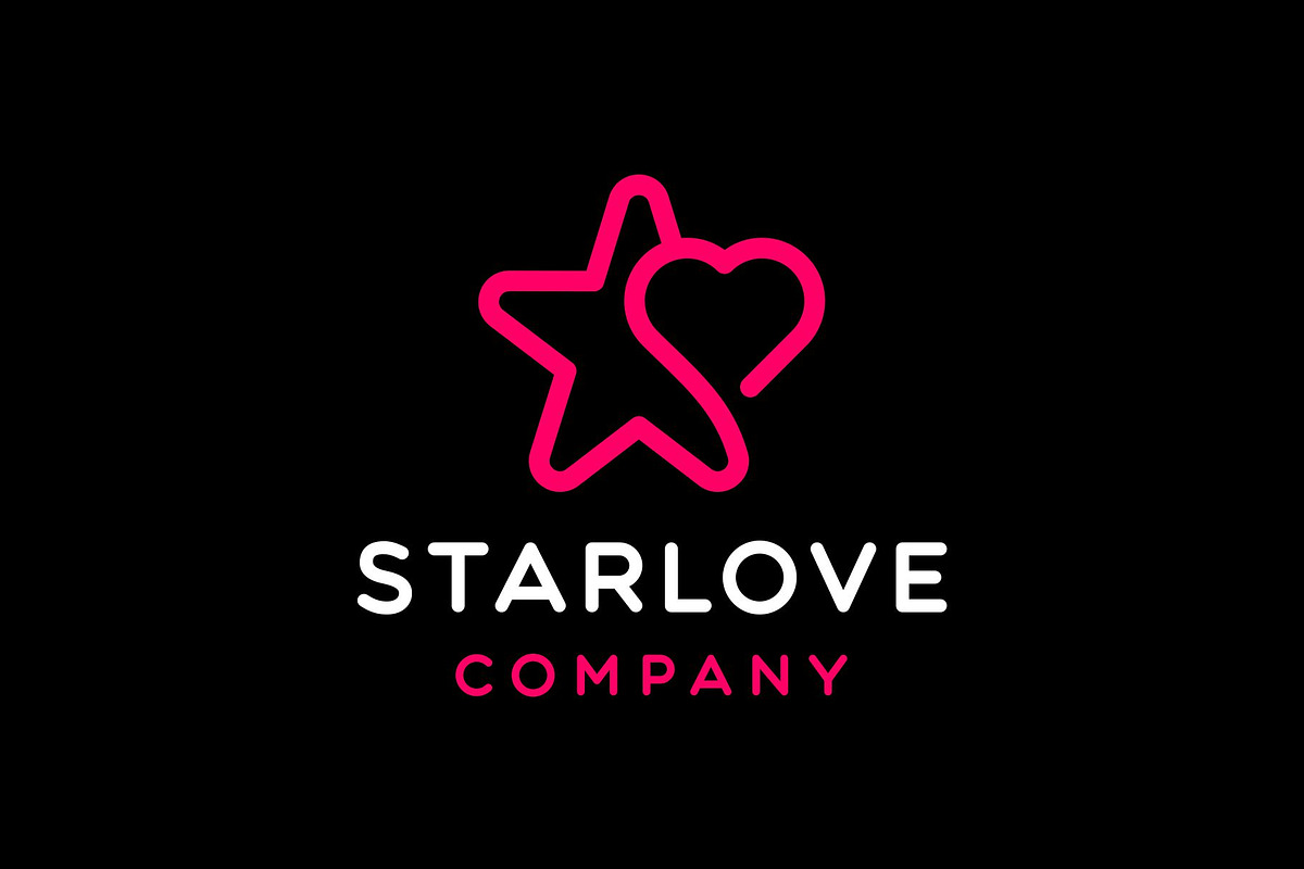 Star and Love Heart Line Art Logo, a Branding & Logo Template by Buqancreative (Photo 2 of 4)