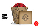 Kraft Flower Box Mockup, a Packaging Mockup by Reformer Mockup (Thumbnail 1 of 5)