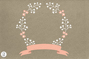 Floral wreaths laurels ribbons cream, an Illustration by GrafikBoutique (Thumbnail 2 of 3)