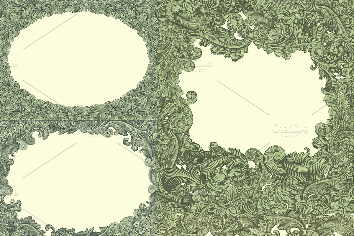 Collection vintage engraved frames., a Decorative Illustration by Vector Engraving (Photo 20 of 31)