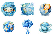Cute Earth Clipart Sublimation, an Illustration by SinaCreation (Thumbnail 2 of 5)