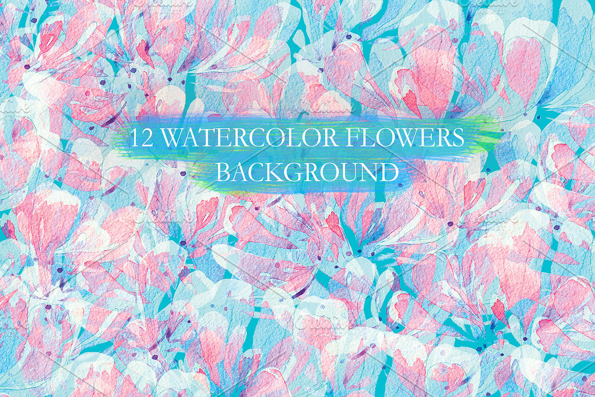 Watercolor Flowers, a Texture Graphic by Natalia Flurno (Photo 1 of 4)