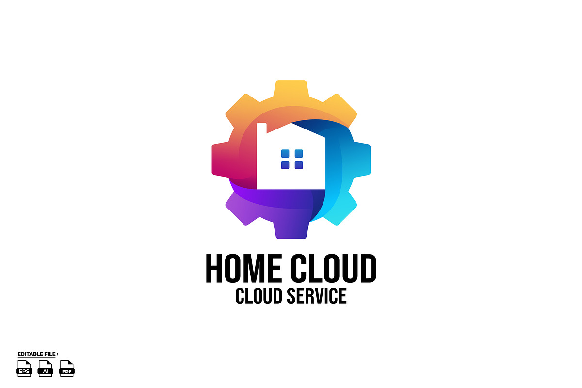 Gear With Home Colorful logo Design, a Branding & Logo Template by LOGTURNAL