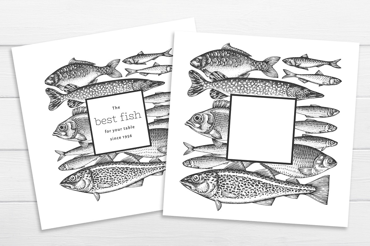 Fish#2 Vector Collection, a Food Illustration by Lubov Illustrations Shop (Photo 12 of 12)