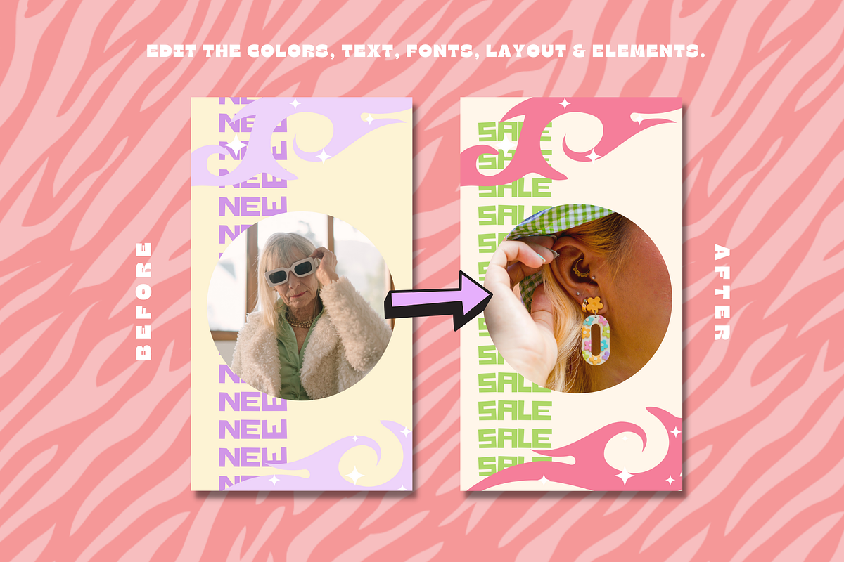 Y2K Instagram Story Templates Canva, a Social Media Template by Hell Yeah Designs (Photo 5 of 5)