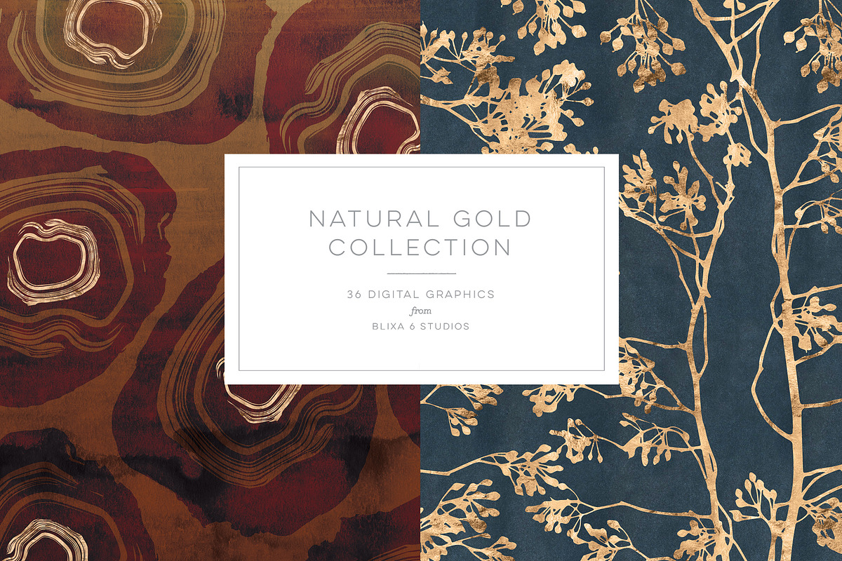 Natural Gold Patterns & Texture Pack, a Pattern Graphic by Blixa 6 Studios (Photo 1 of 5)