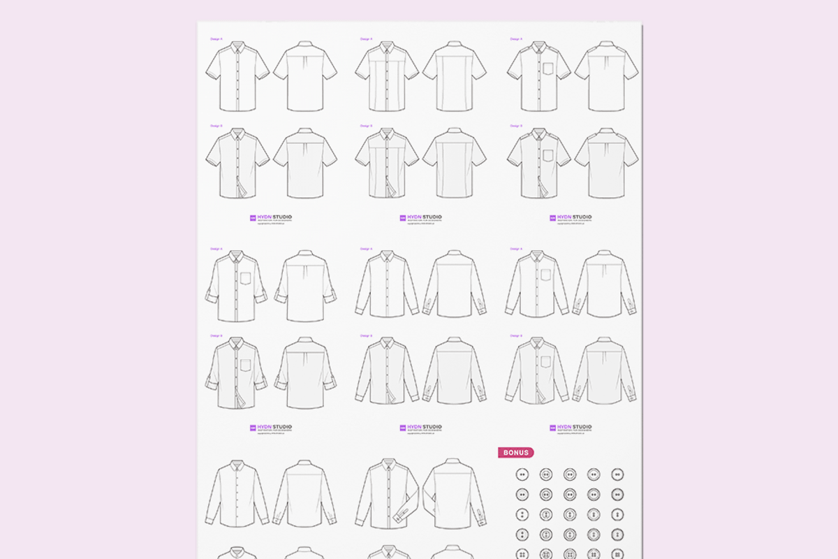 Vector Shirt Design Set, an Illustration by HYDNSTUDIO (Photo 7 of 9)