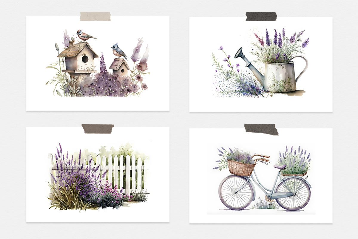 Lavender Watercolor Collection, a Seasonal Illustration by artsy-fartsy (Photo 4 of 12)