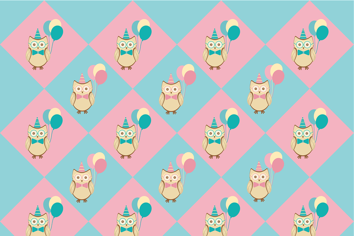 Birthday Owl Pattern, a Texture Illustration by JYa_Design
