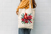 Watercolor Red Cardinal Clipart, a Seasonal Illustration by CreationArt (Thumbnail 7 of 7)