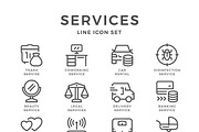 Set line icons of services, an Outline Icon by motorama (Thumbnail 1 of 2)