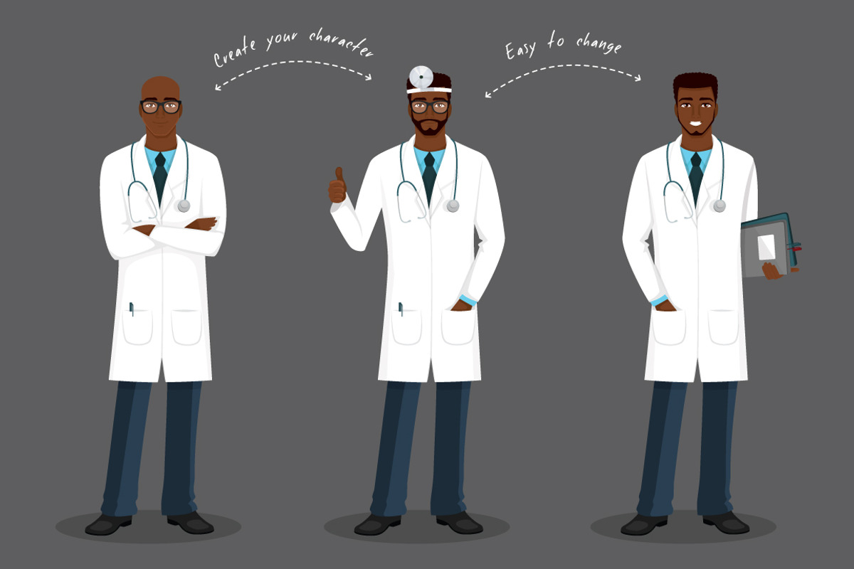 Doctors in various poses, a Healthcare Illustration by SonneLeo (Photo 3 of 4)
