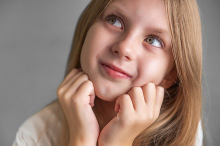 Portrait of positive cheerful girl cutely smiling, a Person Photo by Olena Rudo