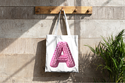 Knitted alphabet Pink yarn letters, an Object Graphic by SindyPrintDesign (Thumbnail 4 of 4)