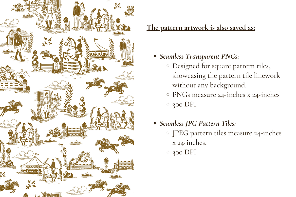 Equestrian Illustrated Print, a Pattern Graphic by Hughes Studio (Photo 6 of 8)
