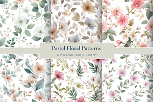Soft Pastel Floral Seamless Patterns, a Pattern Graphic by MarisoArt
