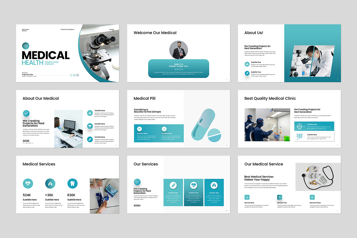 Medical Health Presentation Template, a Presentation Template by evgenystudio (Photo 6 of 8)