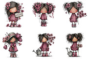 Whimsical Spring Girl Clipart, an Illustration by CreationArt (Thumbnail 4 of 7)